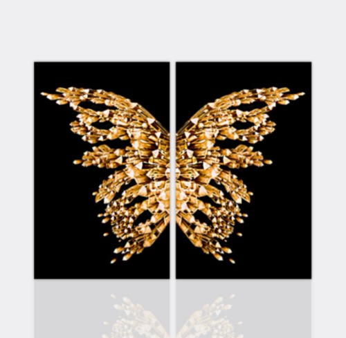 [액자포함]황금나비날개(샤이닝 3D) 35*50cm-좌우 2개 세트
